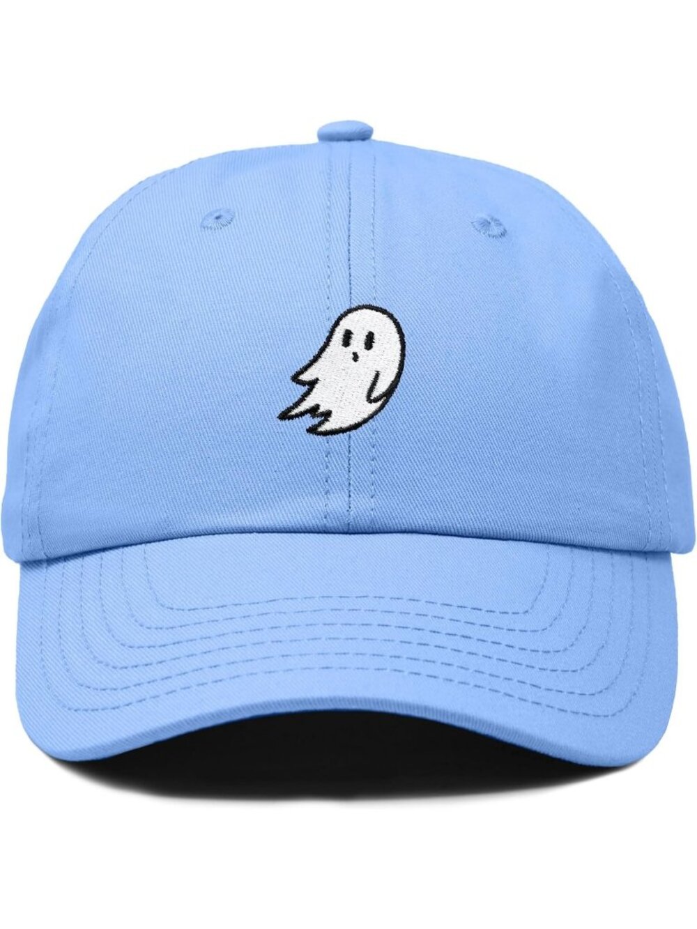 Unisex Light Blue Ghost Floating Embroidered Dad Hat Adjustable Baseball Cap